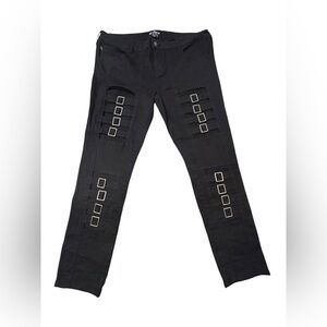 Royal Bones Daang Goodman Blck Buckled Punk Race Bondage Skinny Rock Jeans 19